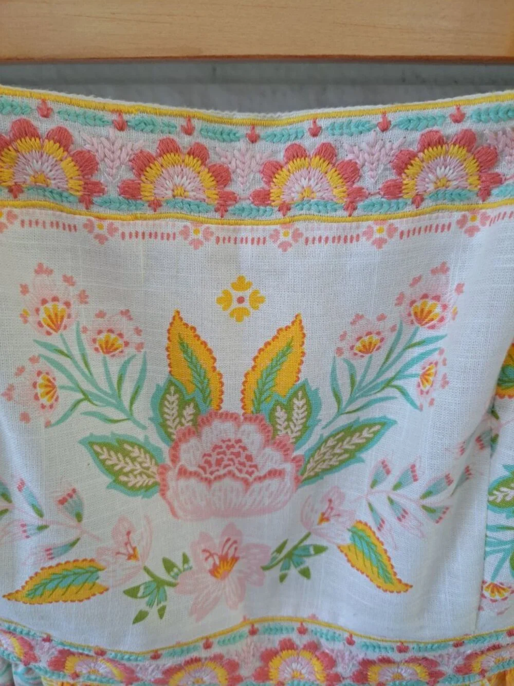 Rachel Zoe Embroidered Maxi Dress Tiered Womens Floral Size 6 Pastel Cottagecore - Picture 3 of 15